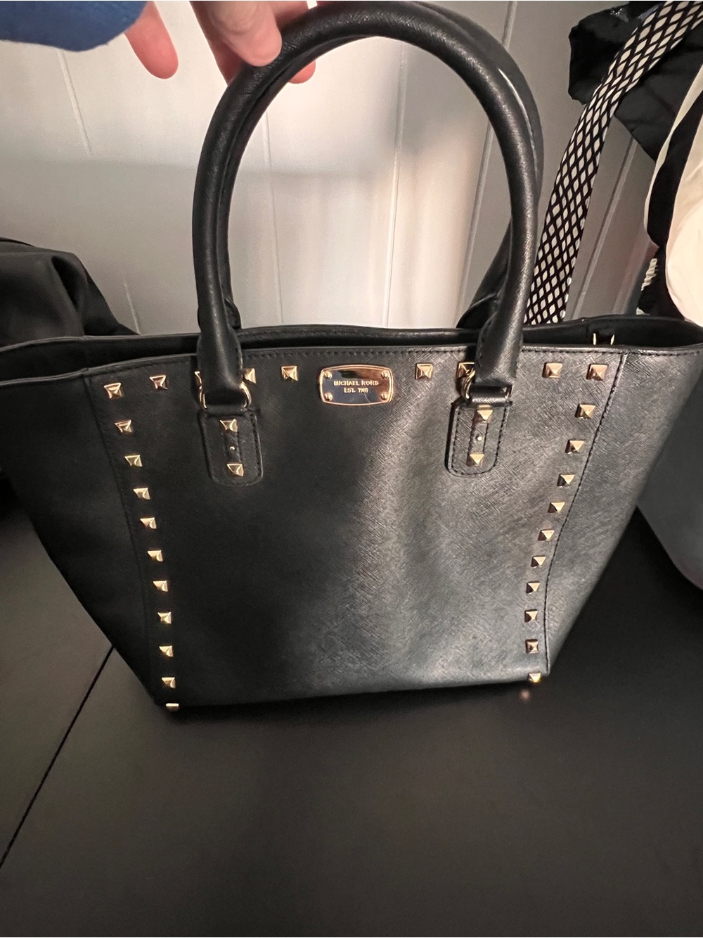 Michael Kors black studded bag